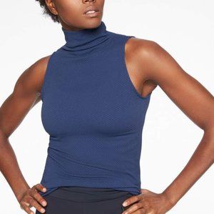 Athleta Mock RibbedTurtleneck Sleeveless Top Size S